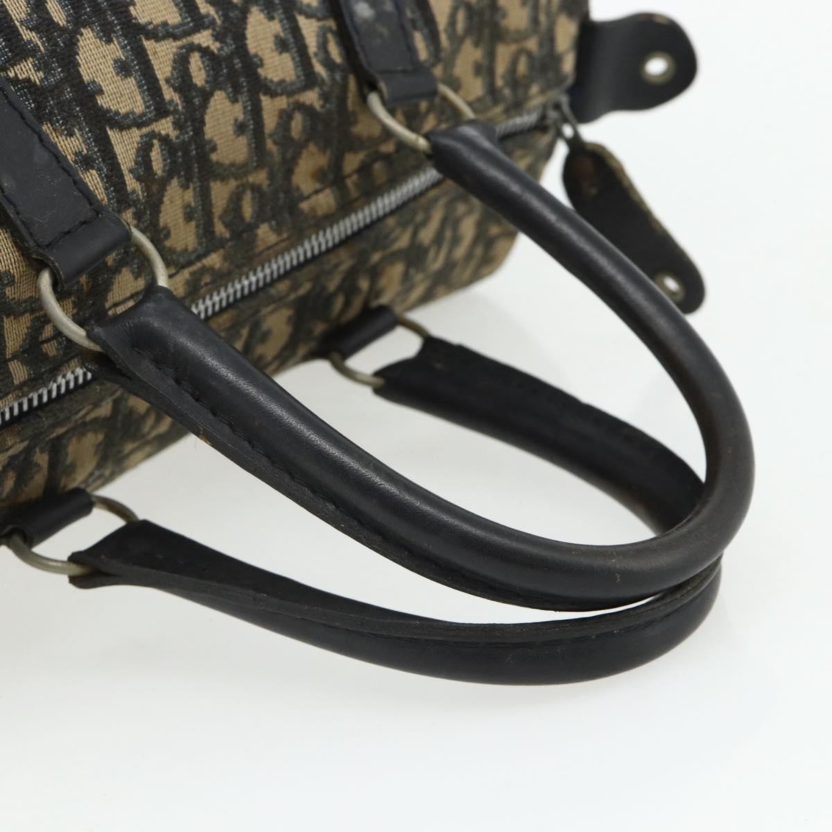 Christian Dior Vintage Trotter Boston Diorissimo Canvas Navy Canvas Handbag (Pre-Owned)