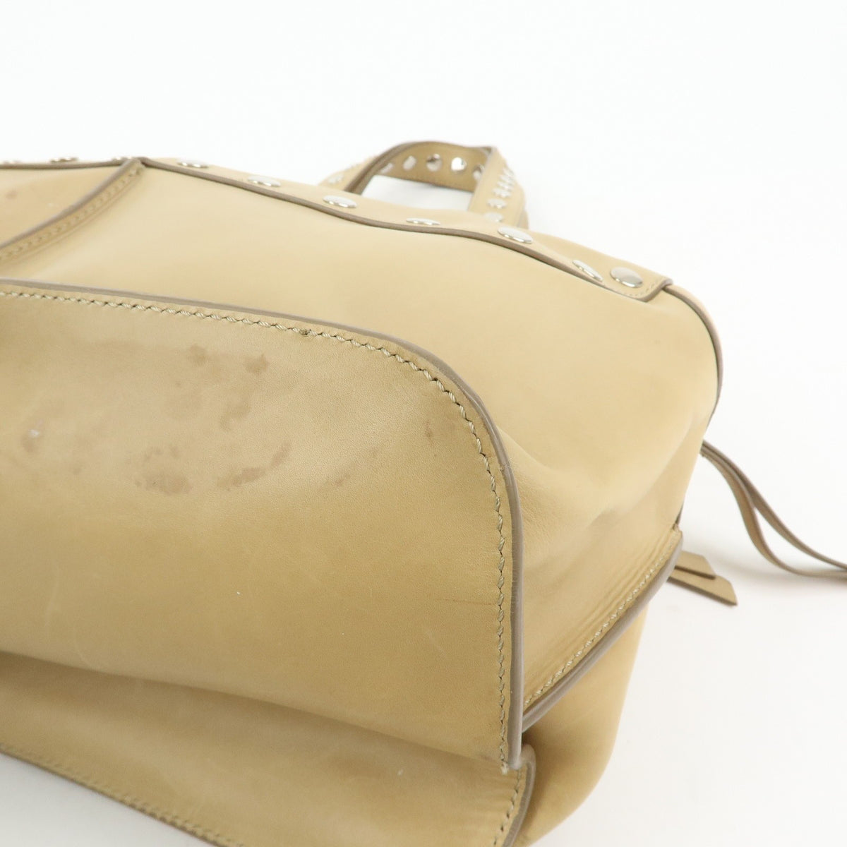Celine Bowling Leather Beige Leather Handbag (Pre-Owned)