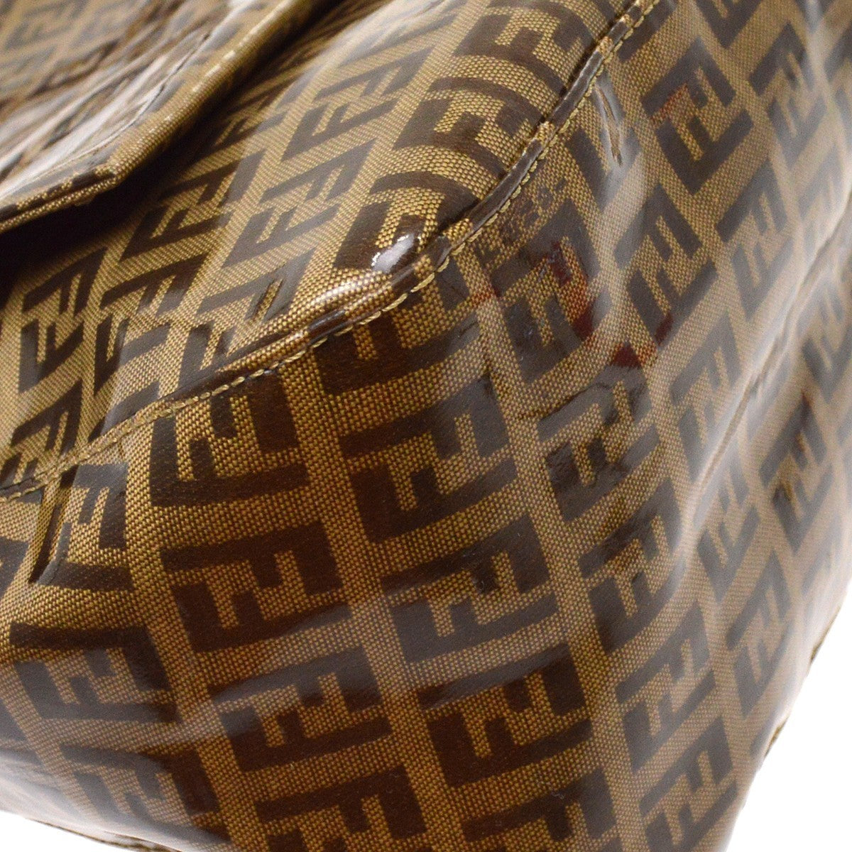 Fendi Handbag Cuir Brown Canvas Handbag (Pre-Owned)