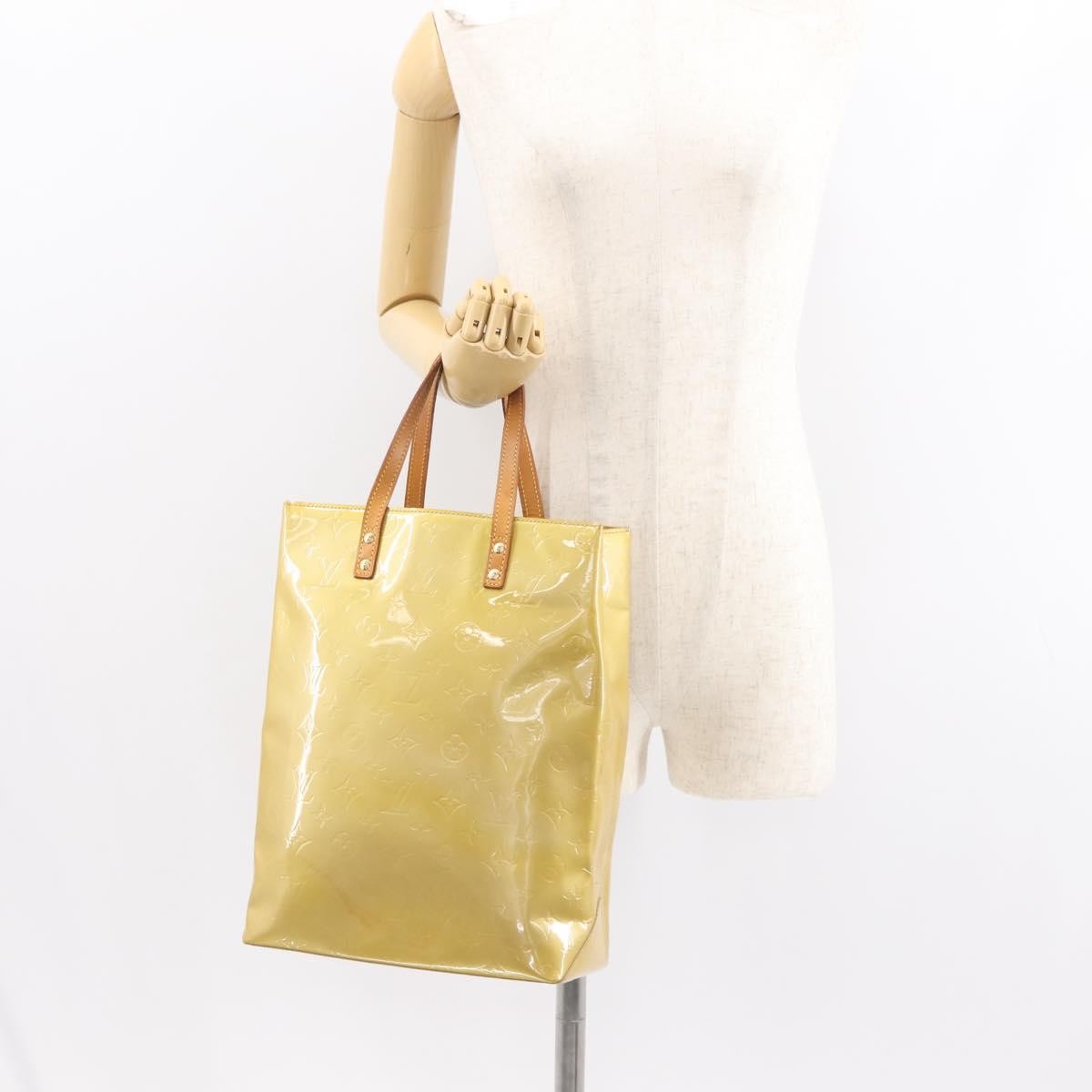 Louis Vuitton Reade Monogram Vernis Beige Patent_Leather Handbag (Pre-Owned)