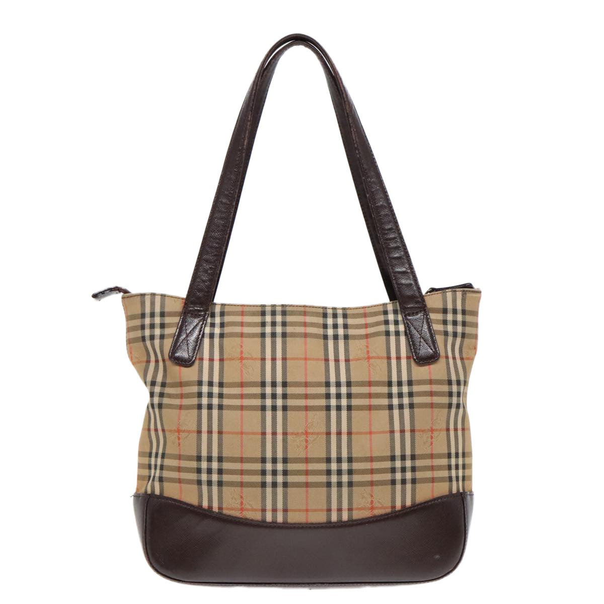 Burberry Nova Check Tote Canvas Check Pattern Beige Canvas Tote Bag Bag (Pre-Owned)