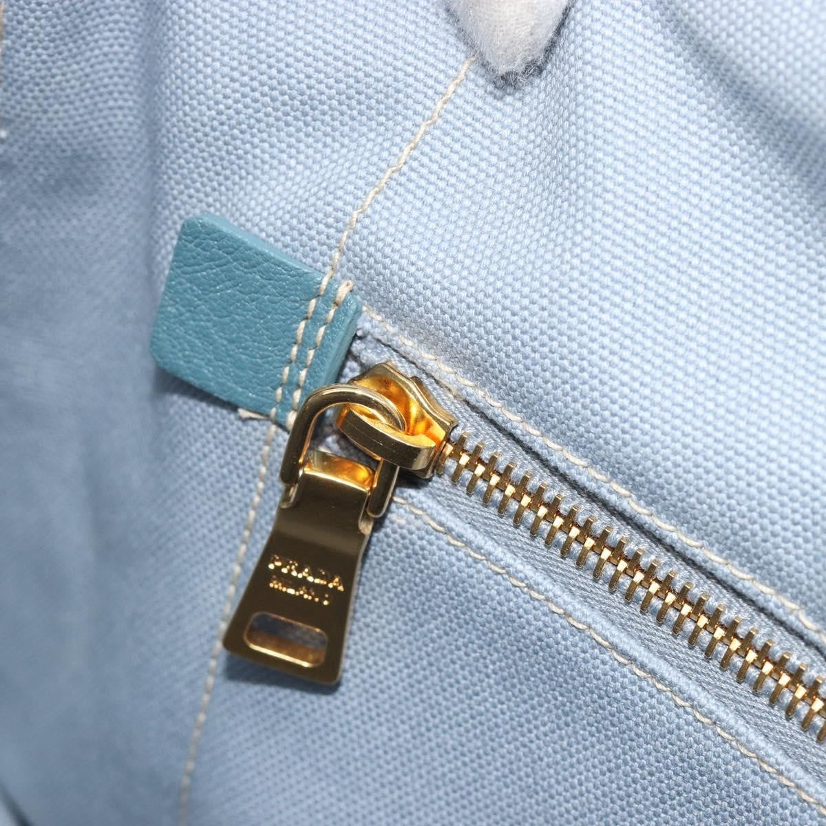 Prada Canapa Canvas Blue Canvas Tote Bag Bag (Pre-Owned)