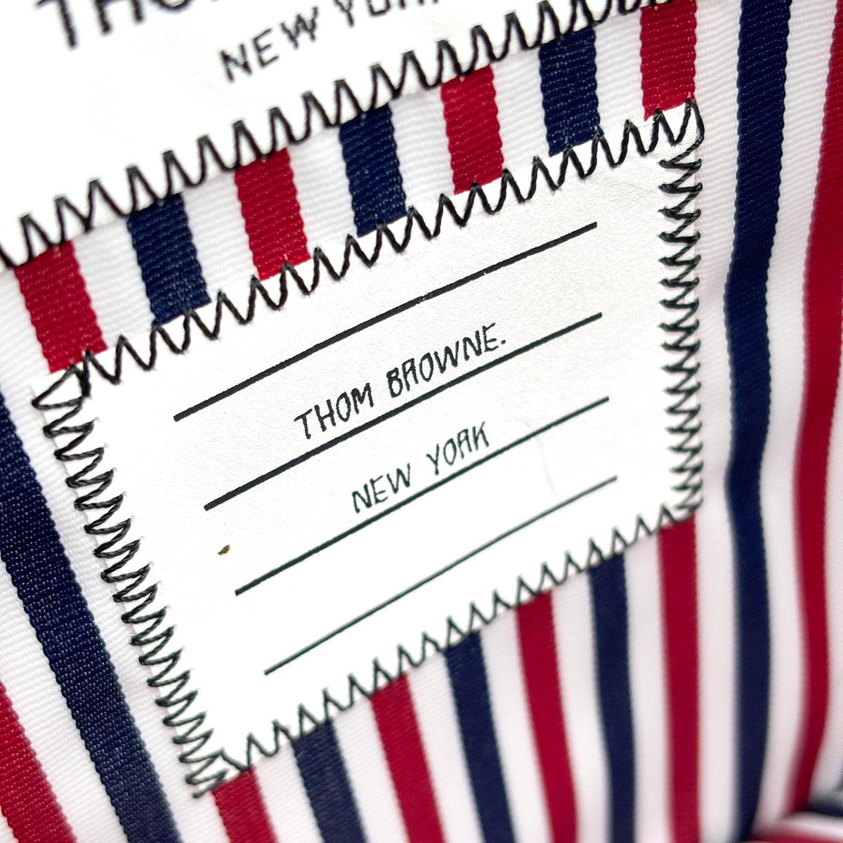 Thom Browne Zip Document Holder Leather With Applique Navy Leather Briefcase Bag (Pre-Owned)