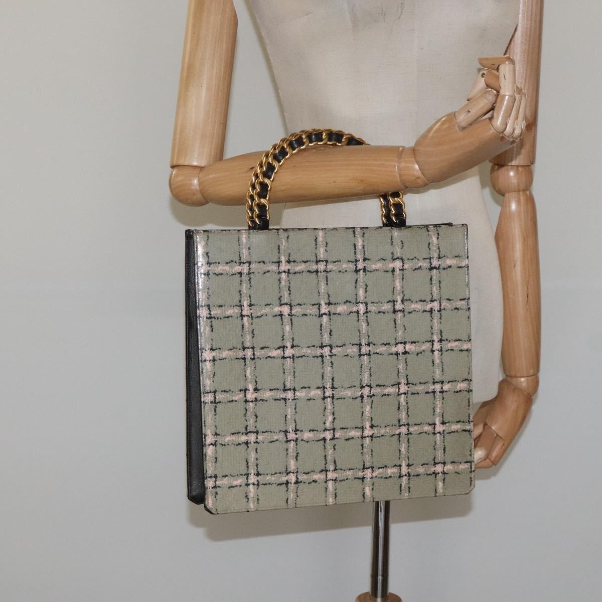 Chanel Vintage Chocolate Bar Tote Leather Beige Leather Tote Bag Bag (Pre-Owned)