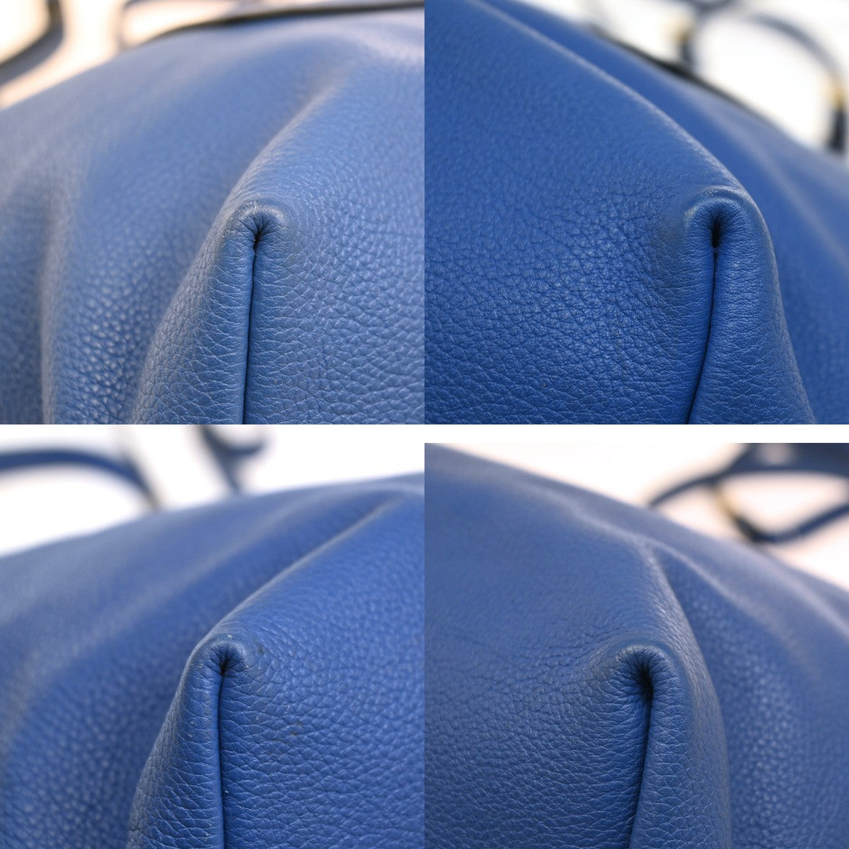 Prada Front Pocket Shopping Vitello Daino Blue Leather Tote Bag Bag (Pre-Owned)
