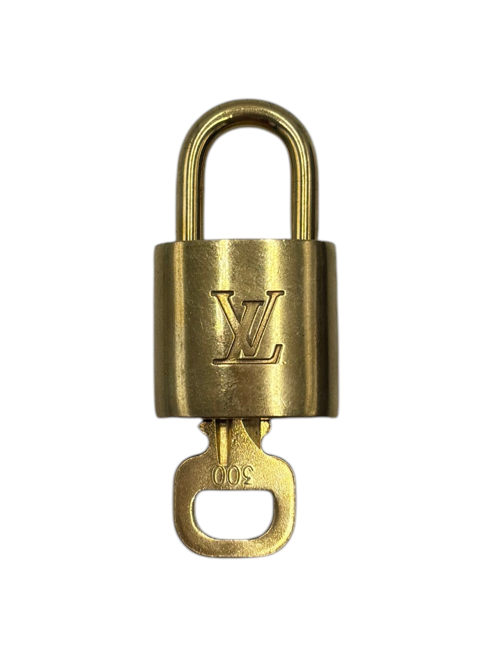 Louis Vuitton Padlock And Key Logo Cufflinks Metal Gold Metal Charms And Keychains Accessory (Pre-Owned)