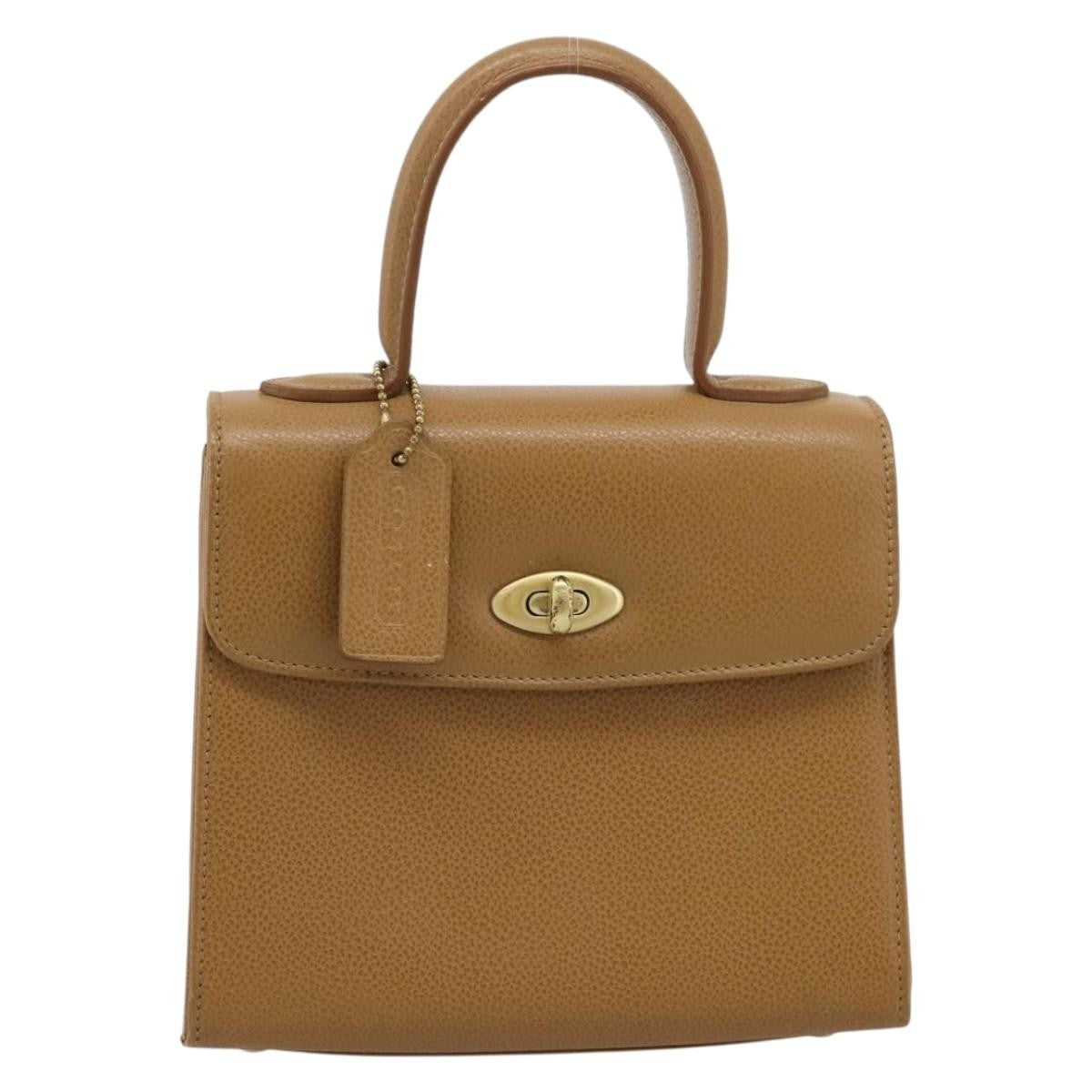 Coach Handbag Sling Beige Leather Handbag (Pre-Owned)