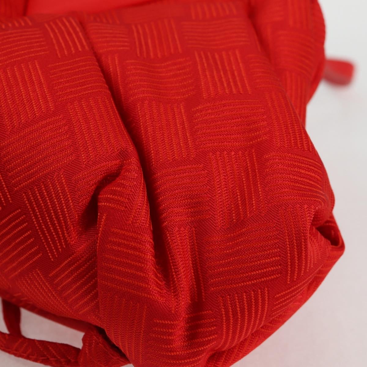 Bottega Veneta Point Chunky Knit Fabric Red Nylon Shoulder Bag Bag (Pre-Owned)
