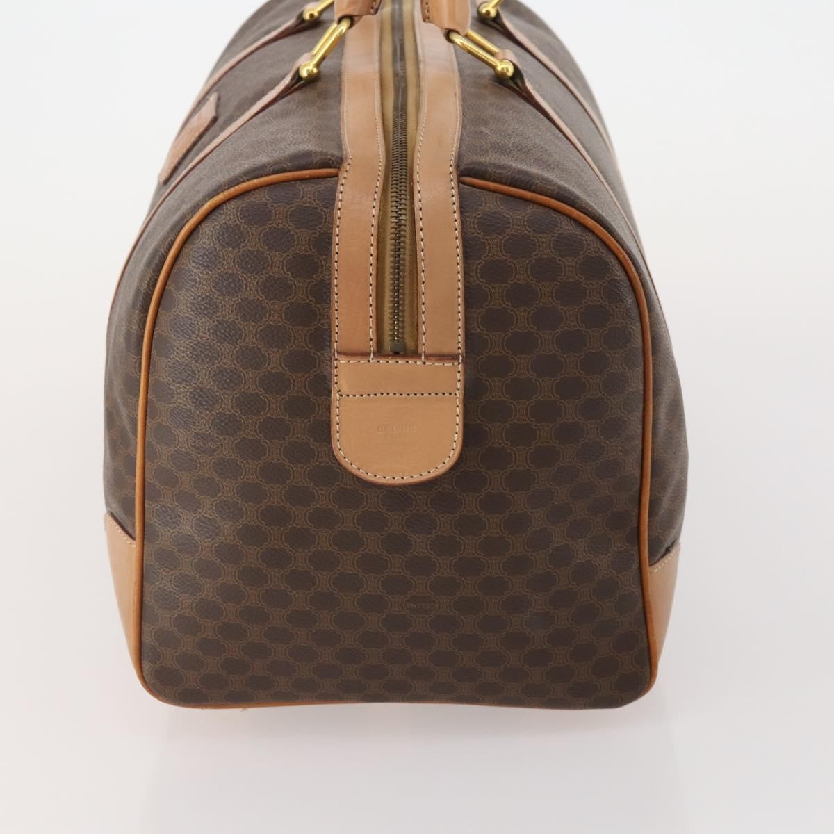 Celine Vintage Duffle Canvas And Leather Brown Canvas Travel Bag Bag (Pre-Owned)