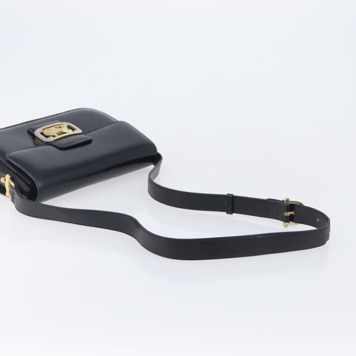 Celine Horse Carriage Leather Black Leather Shoulder Bag Bag (Pre-Owned)