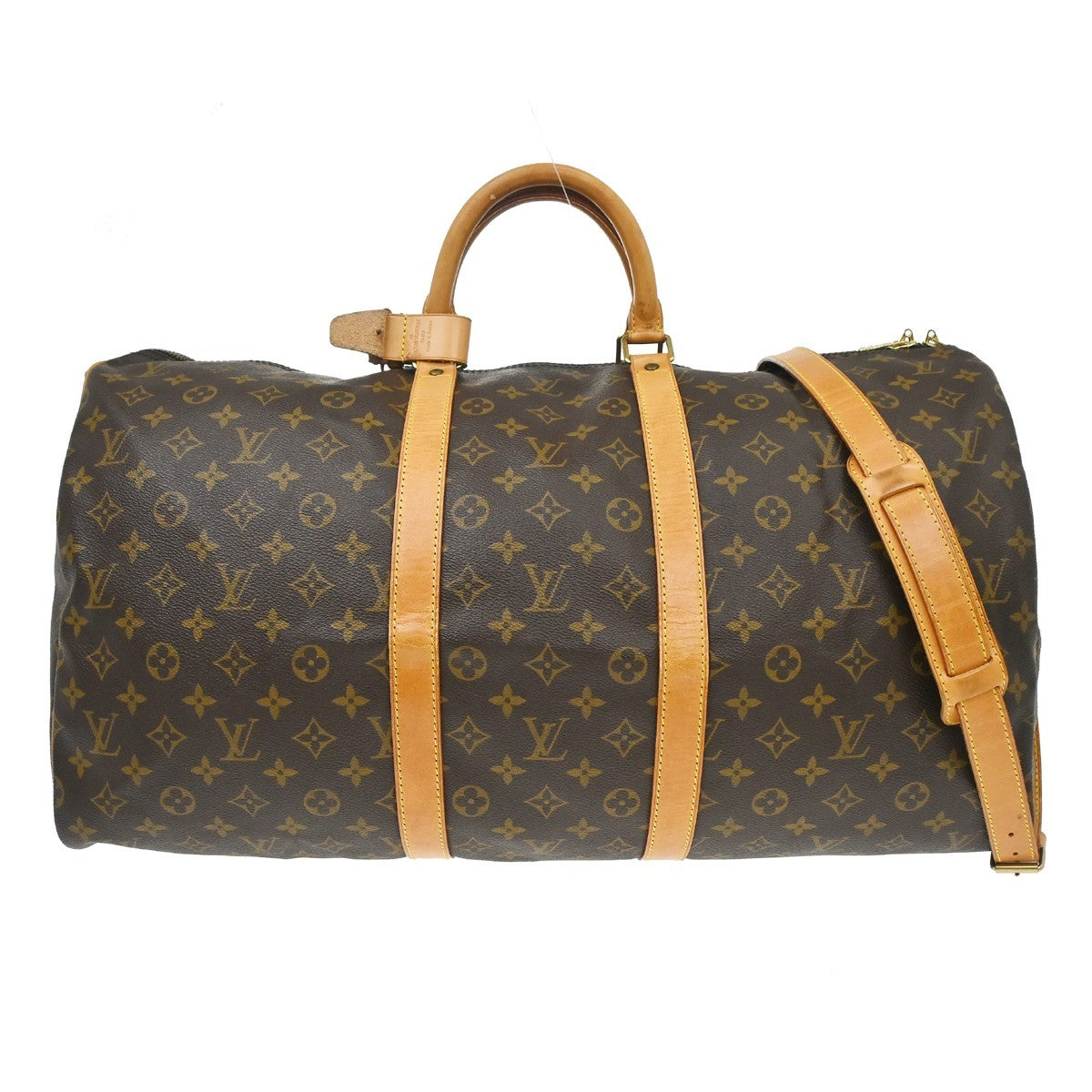Louis Vuitton Keepall Bandouliere Monogram Canvas Brown Canvas Travel Bag Bag (Pre-Owned)