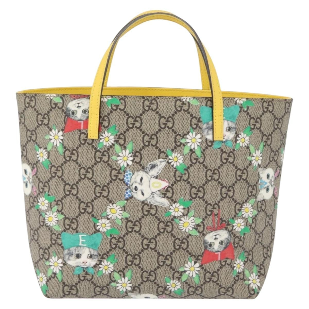 Gucci Children's Printed Gg Coated Canvas Beige Canvas Tote Bag Bag (Pre-Owned)