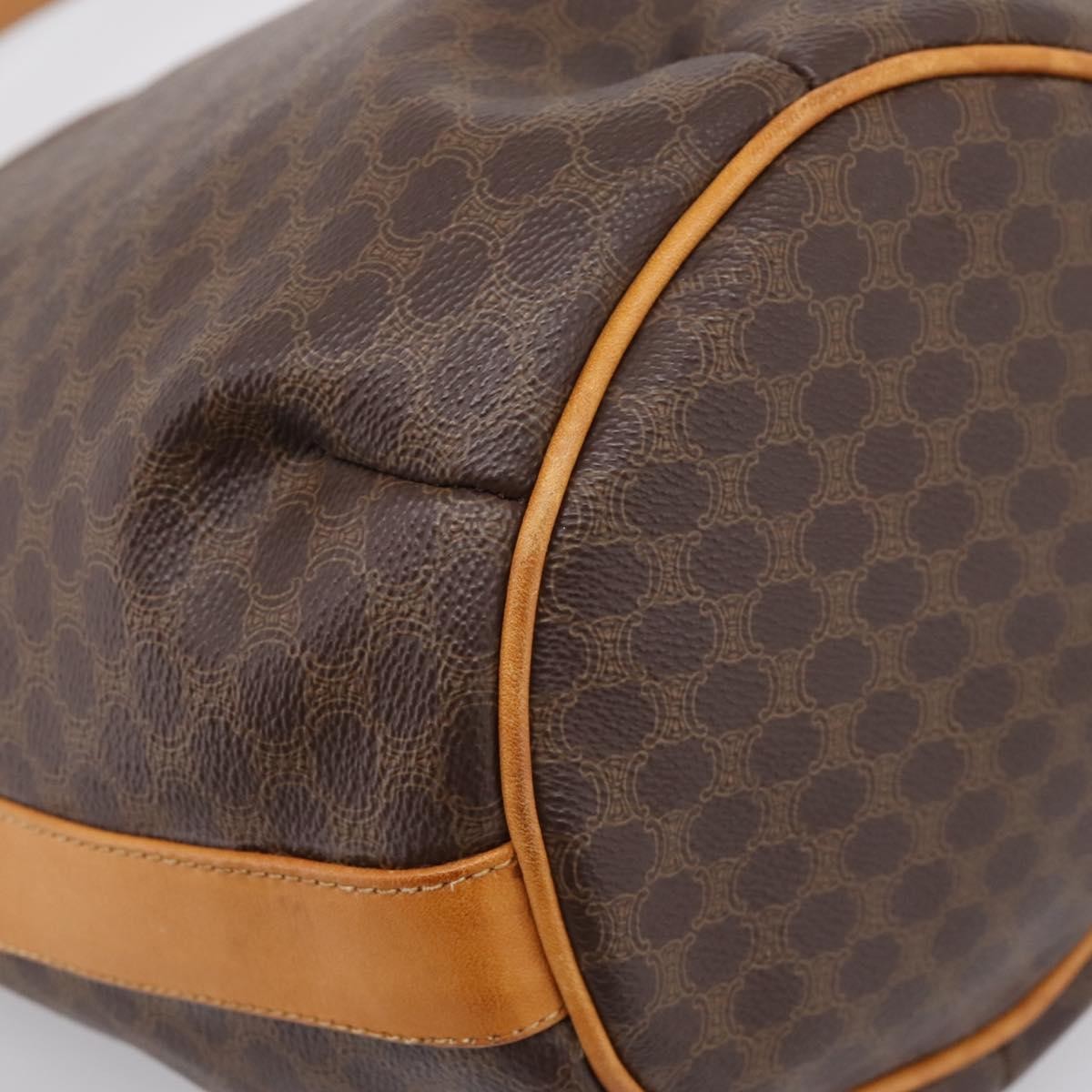 Celine Vintage Macadam Canvas And Leather Brown Canvas Shoulder Bag Bag (Pre-Owned)