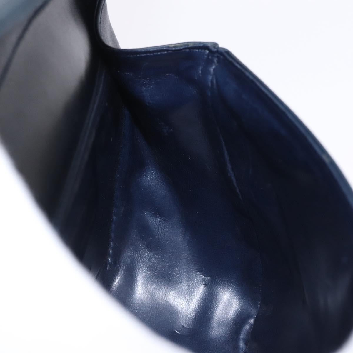 Salvatore Ferragamo Gancini Leather Navy Leather Shoulder Bag Bag (Pre-Owned)