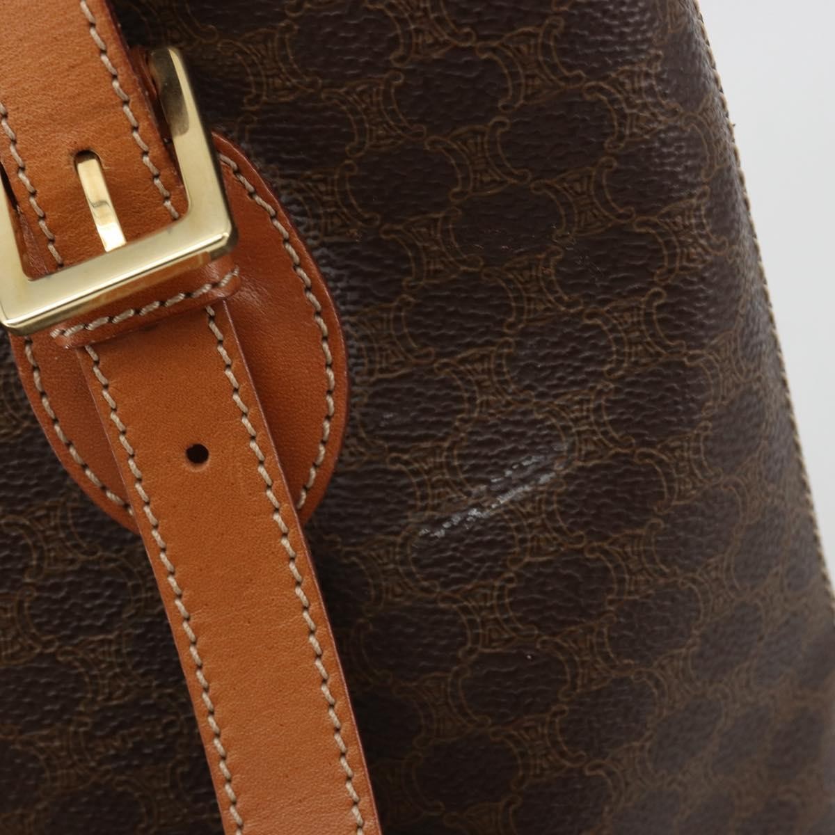 Celine Vintage Macadam Canvas Brown Canvas Tote Bag Bag (Pre-Owned)