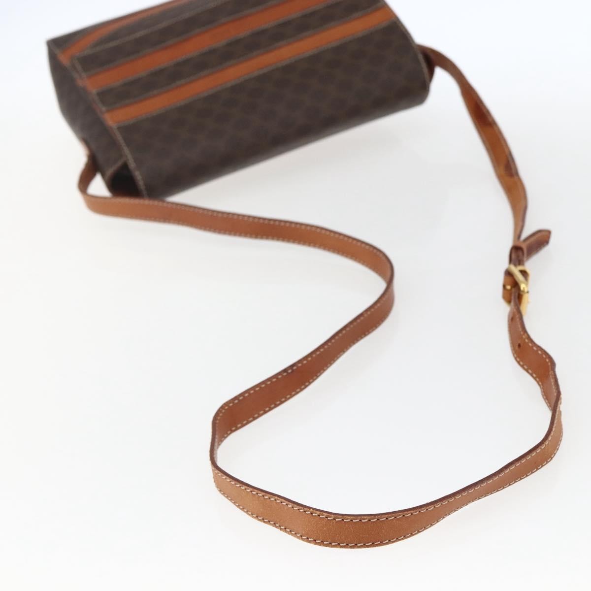 Celine Vintage Macadam Canvas And Leather Brown Canvas Shoulder Bag Bag (Pre-Owned)