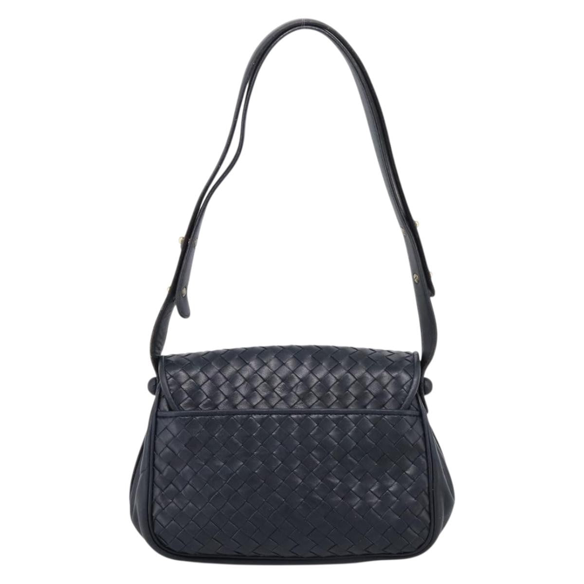 Bottega Veneta Shoulder Leather Black Leather Shoulder Bag Bag (Pre-Owned)
