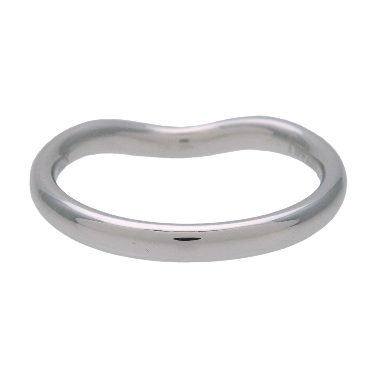 Tiffany & Co. Elsa Peretti Curved Wedding Band Platinum With Diamonds Silver Platinum Ring Jewelry (Pre-Owned)