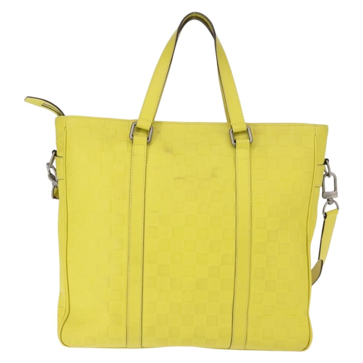 Louis Vuitton Tadao Damier Infini Leather Yellow Leather Handbag (Pre-Owned)