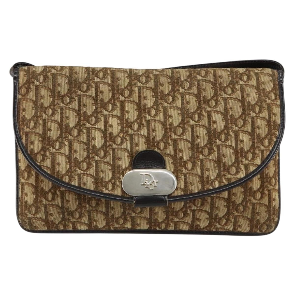 Christian Dior Vintage Trotter Canvas Beige Canvas Shoulder Bag Bag (Pre-Owned)