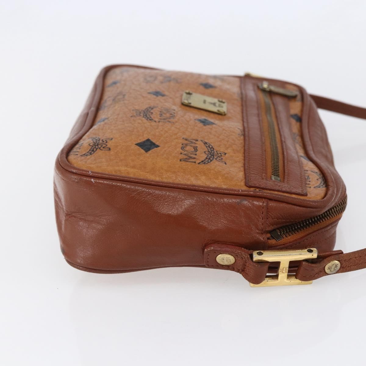 MCM Visetos Canvas And Leather Brown Canvas Shoulder Bag Bag (Pre-Owned)