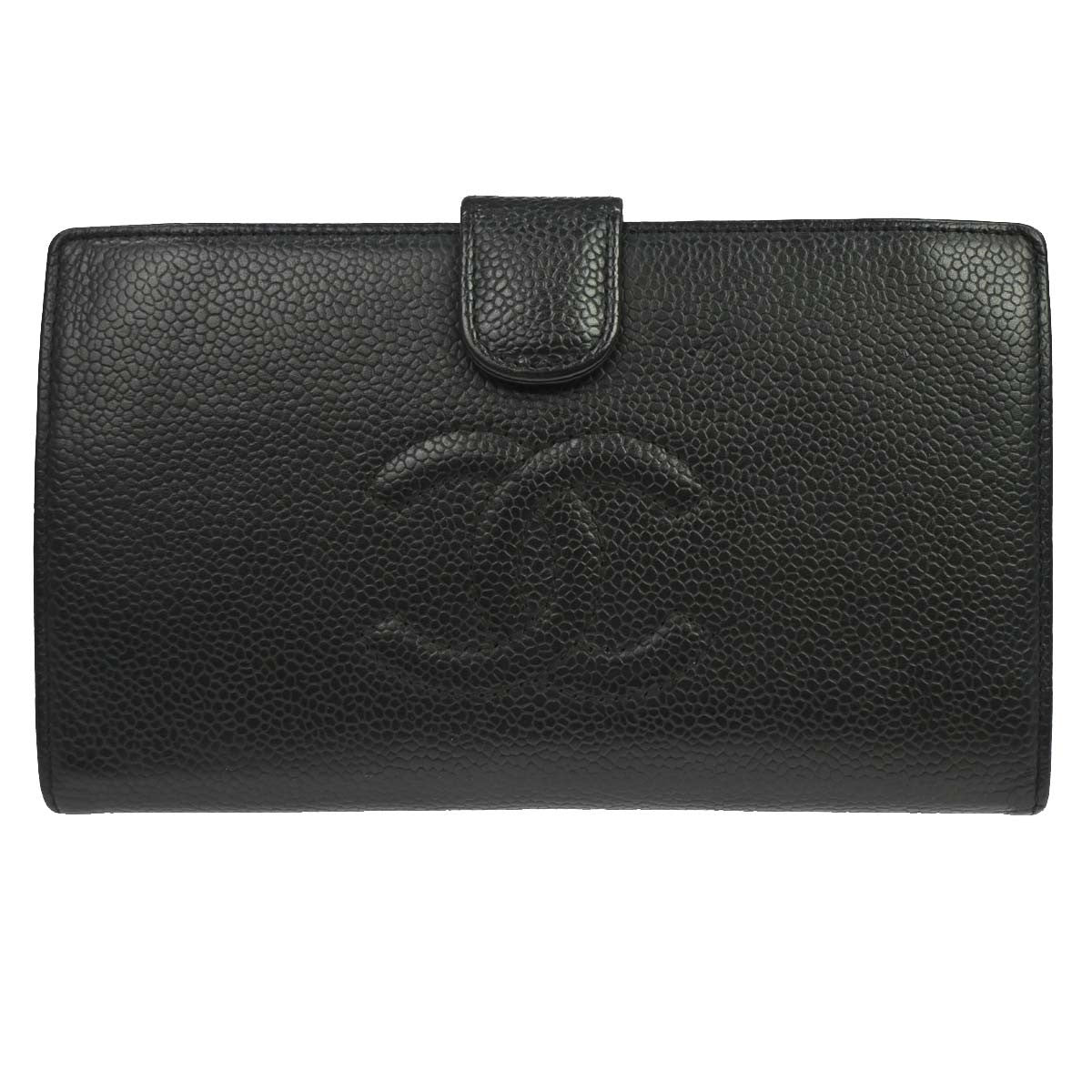 Chanel Timeless Cc French Caviar Black Leather Wallets Accessory (Pre-Owned)