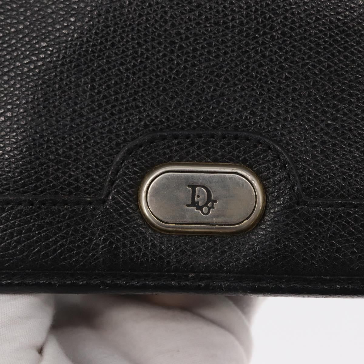 Christian Dior Vintage Chain Flap Leather Black Leather Shoulder Bag Bag (Pre-Owned)