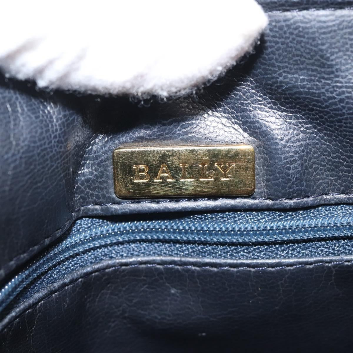 Bally Vintage Leather Navy Leather Shoulder Bag Bag (Pre-Owned)