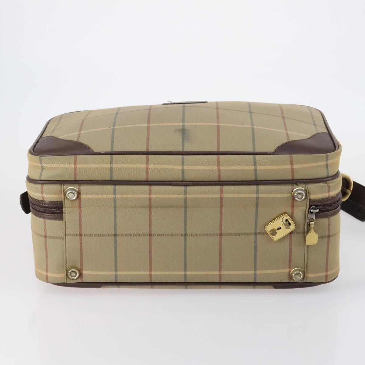 Burberry Nova Check Boston Canvas Beige Canvas Travel Bag Bag (Pre-Owned)