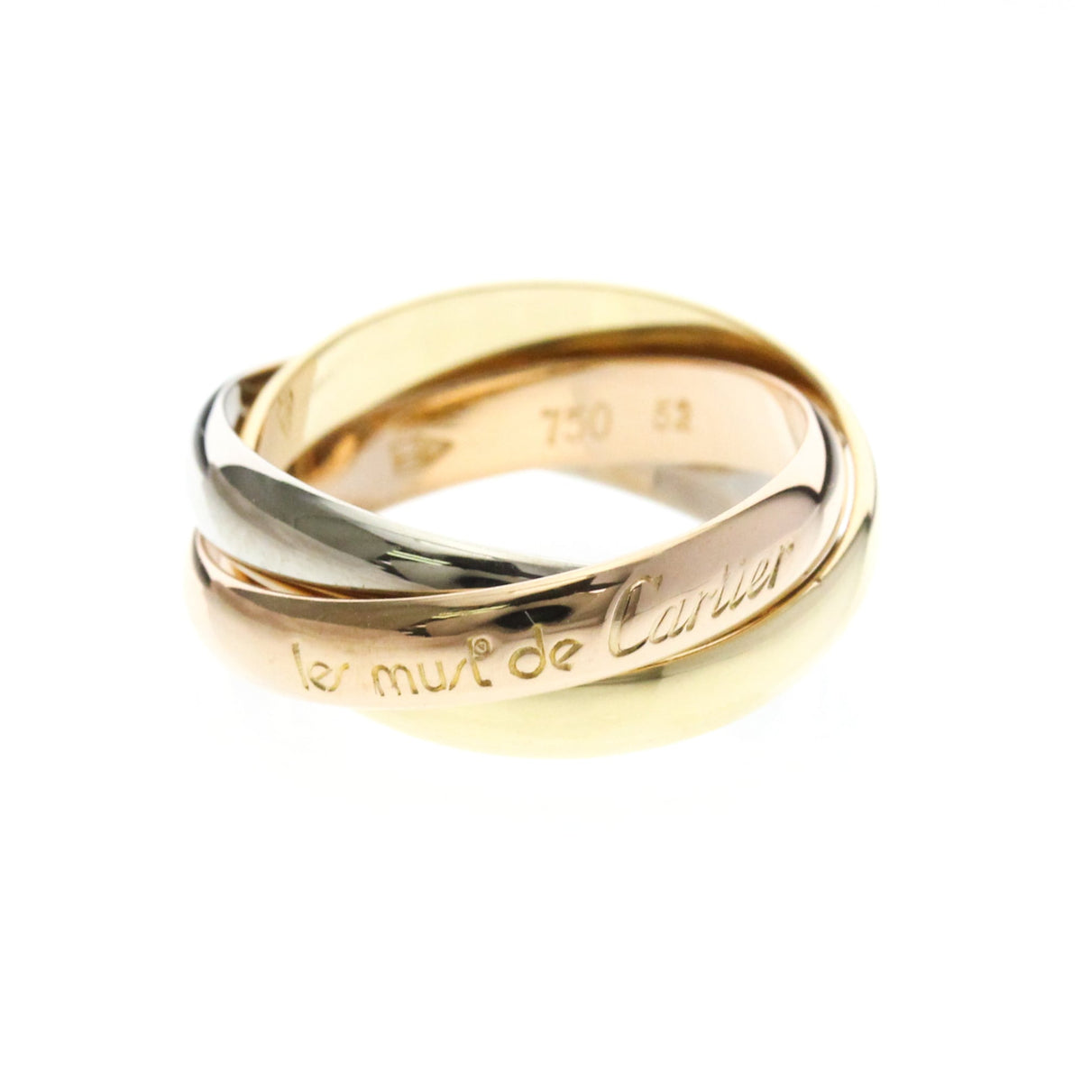 Cartier Trinity 18K Tricolor Gold Gold Gold Ring Jewelry (Pre-Owned)