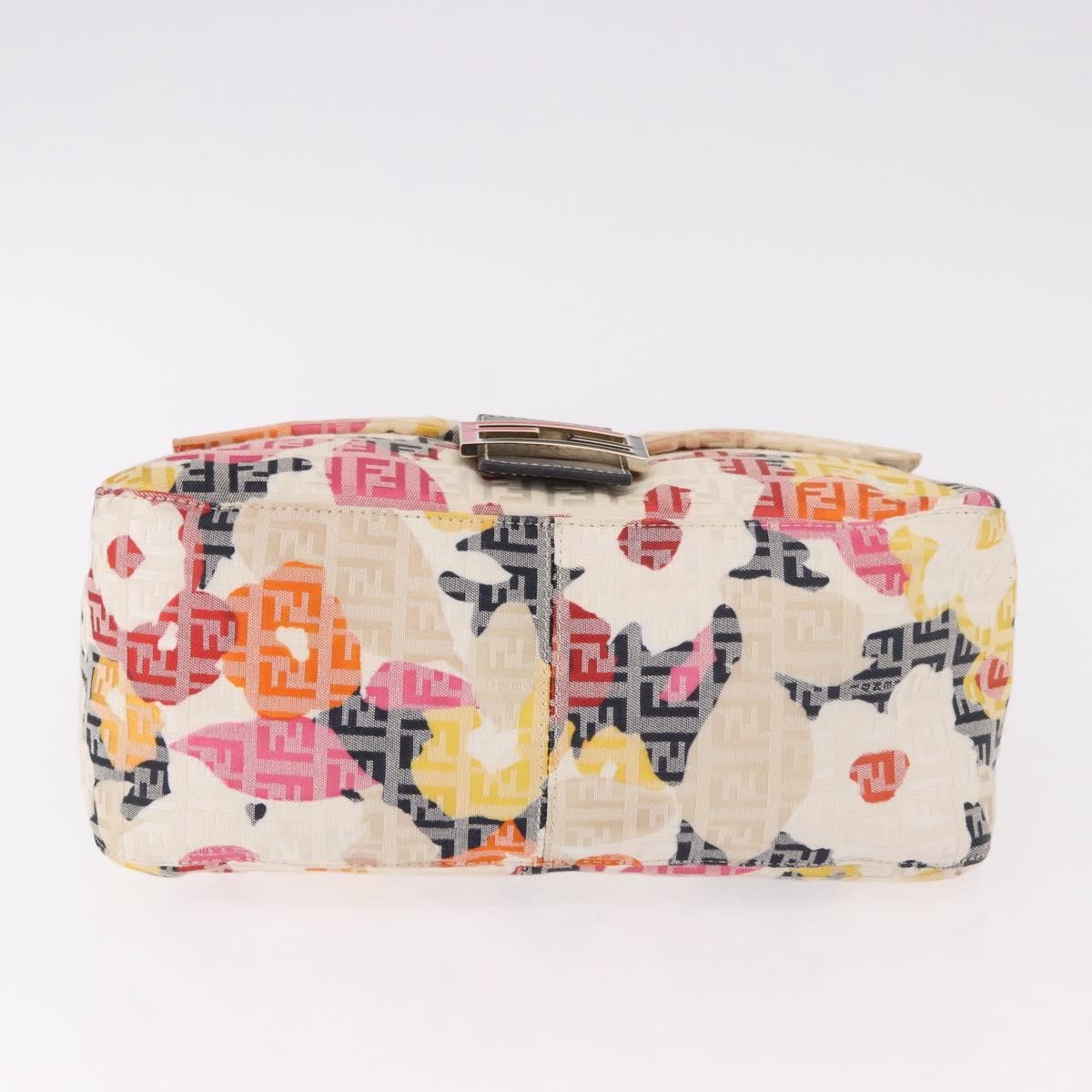 Fendi Mamma Baguette Zucca Jacquard Velvet Multicolour Canvas Shoulder Bag Bag (Pre-Owned)