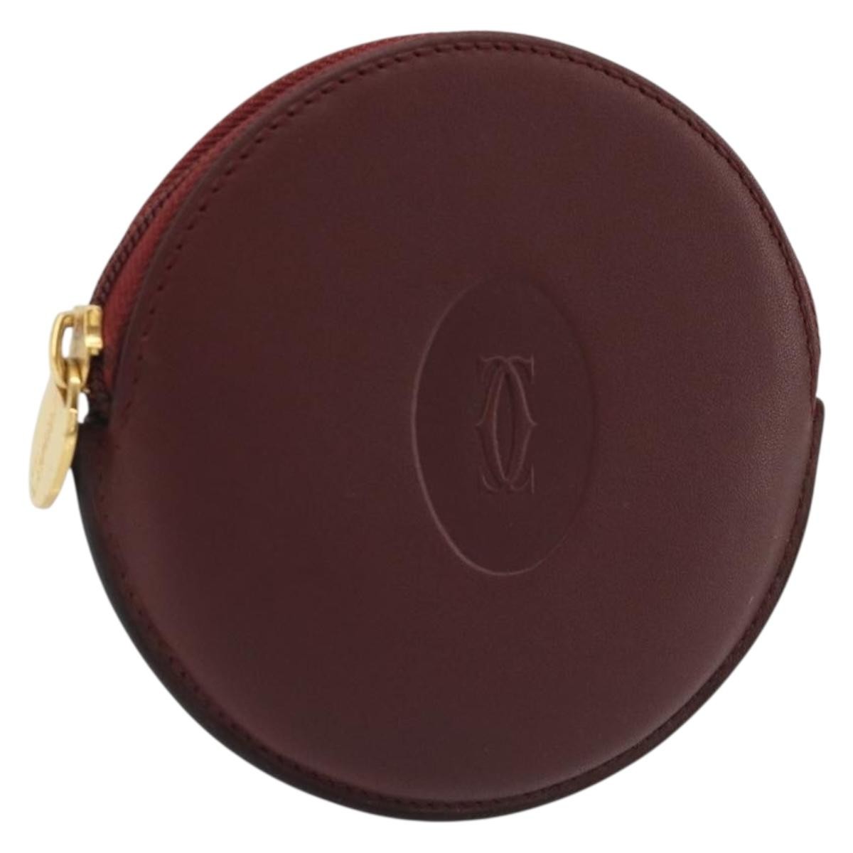 Cartier Must De Cartier Leather Burgundy Leather Wallets Accessory (Pre-Owned)