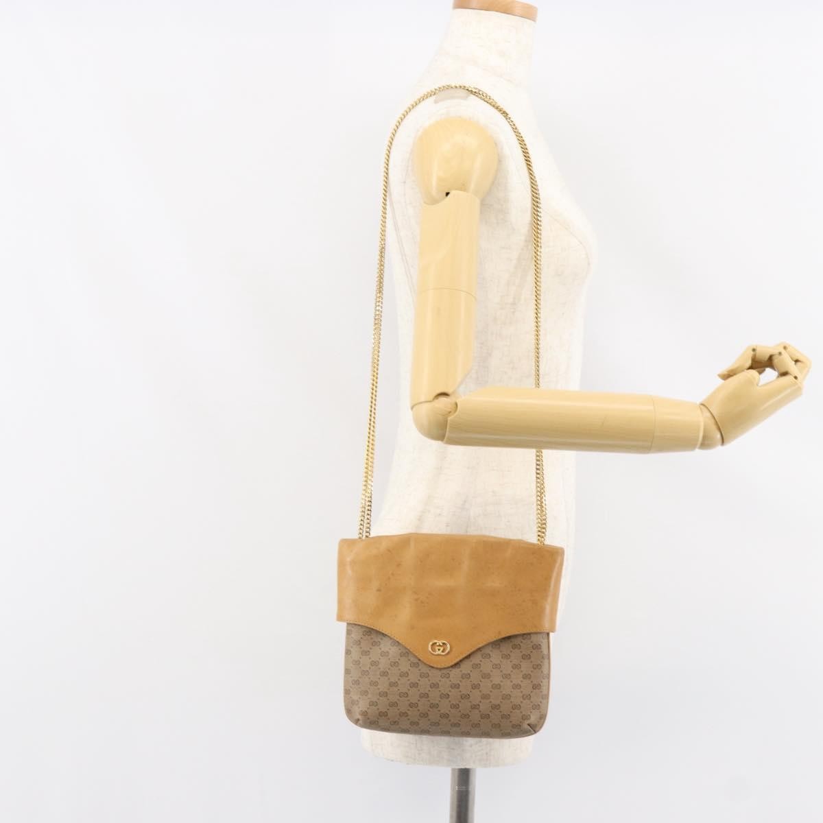 Gucci Micro Gg Supreme Gg Canvas Beige Pvc Shoulder Bag Bag (Pre-Owned)