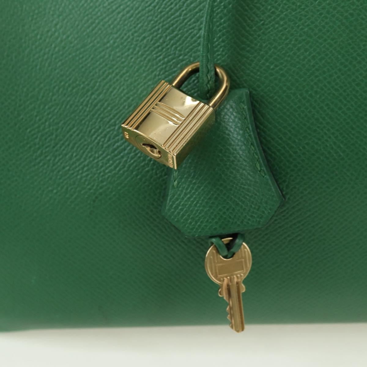 Hermes Birkin Green Togo With Gold Hardware Green Leather Handbag (Pre-Owned)