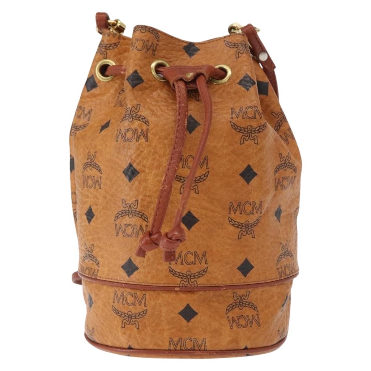 MCM Visetos Canvas And Leather Brown Canvas Shoulder Bag Bag (Pre-Owned)