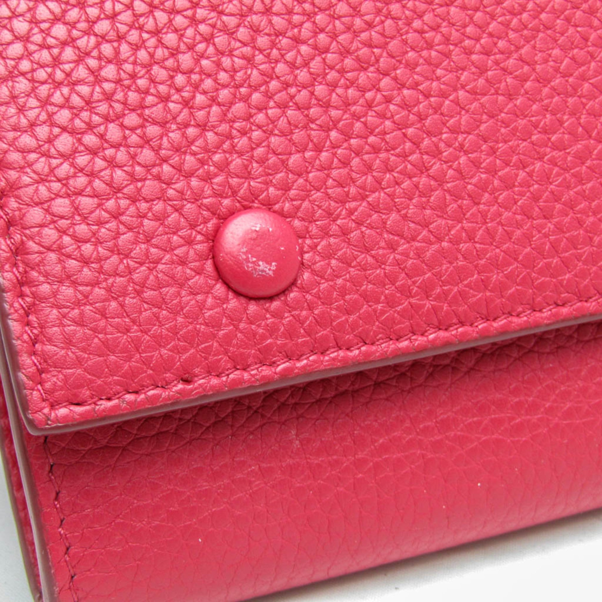 Celine Multifunction Flap Leather Pink Leather Wallets Accessory (Pre-Owned)