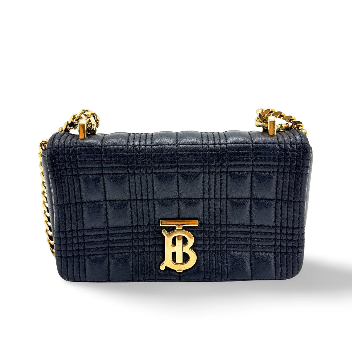 Burberry Lola Bum Quilted Lambskin Black Leather Handbag (Pre-Owned)