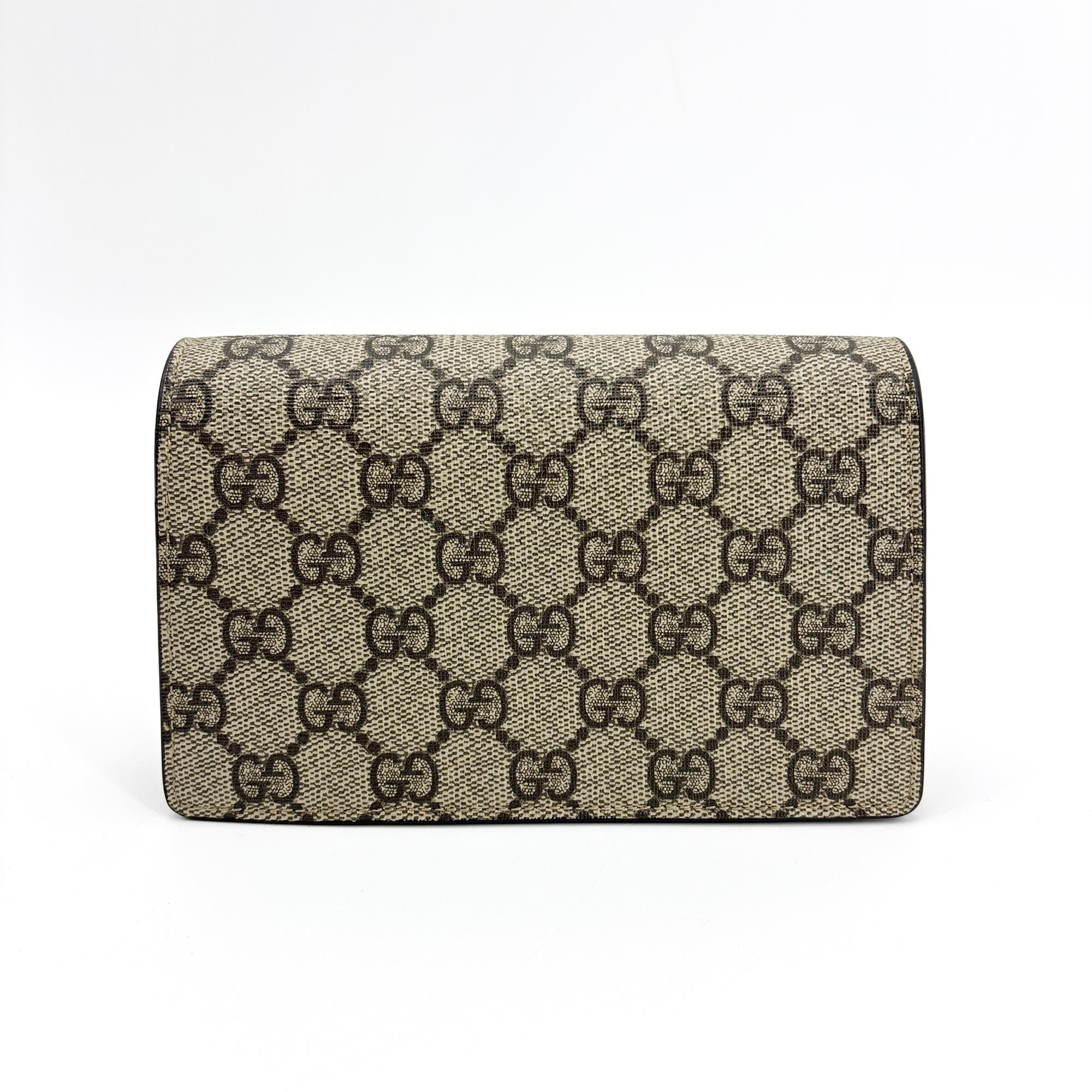 Gucci Dionysus Bag Gg Coated Canvas With Leather Brown Canvas Handbag (Pre-Owned)