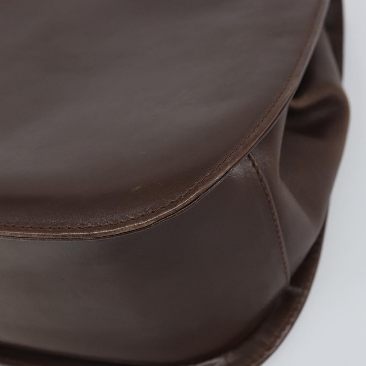 Salvatore Ferragamo Gancini Leather Brown Leather Handbag (Pre-Owned)