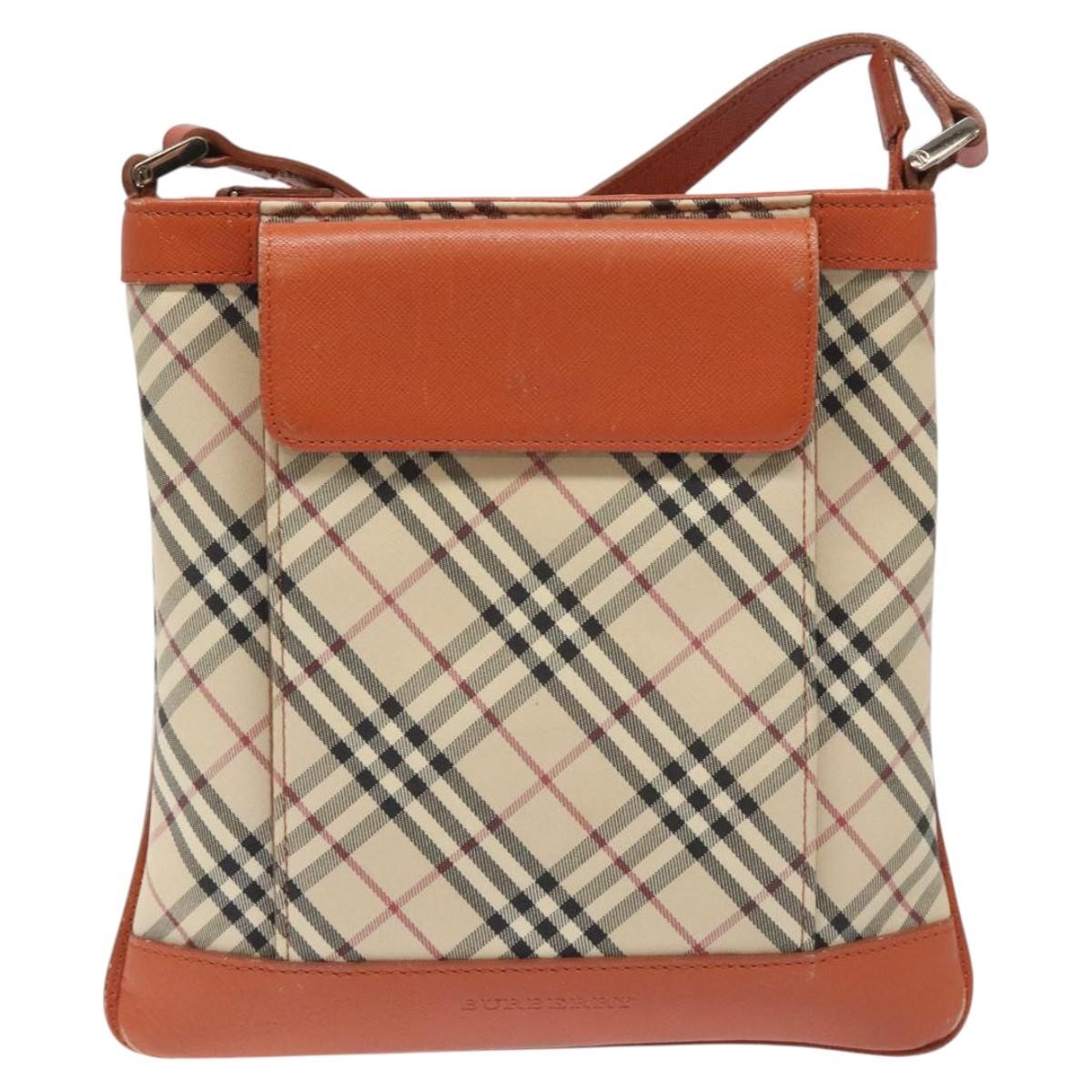 Burberry Nova Check Canvas And Leather Beige Canvas Shoulder Bag Bag (Pre-Owned)