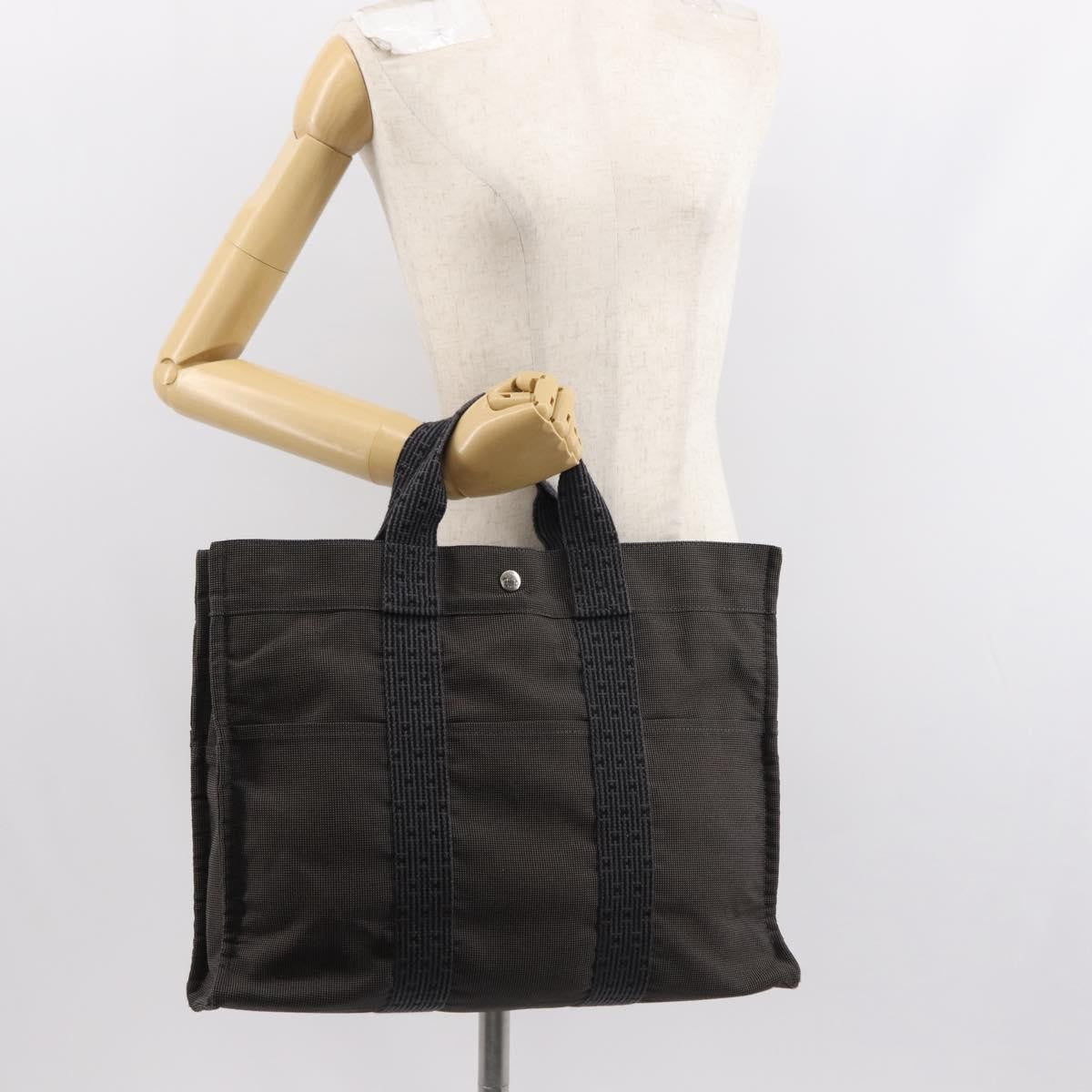 Hermes Fourre-Tout Herline Fourre-Tout Herline Gray Canvas Tote Bag Bag (Pre-Owned)