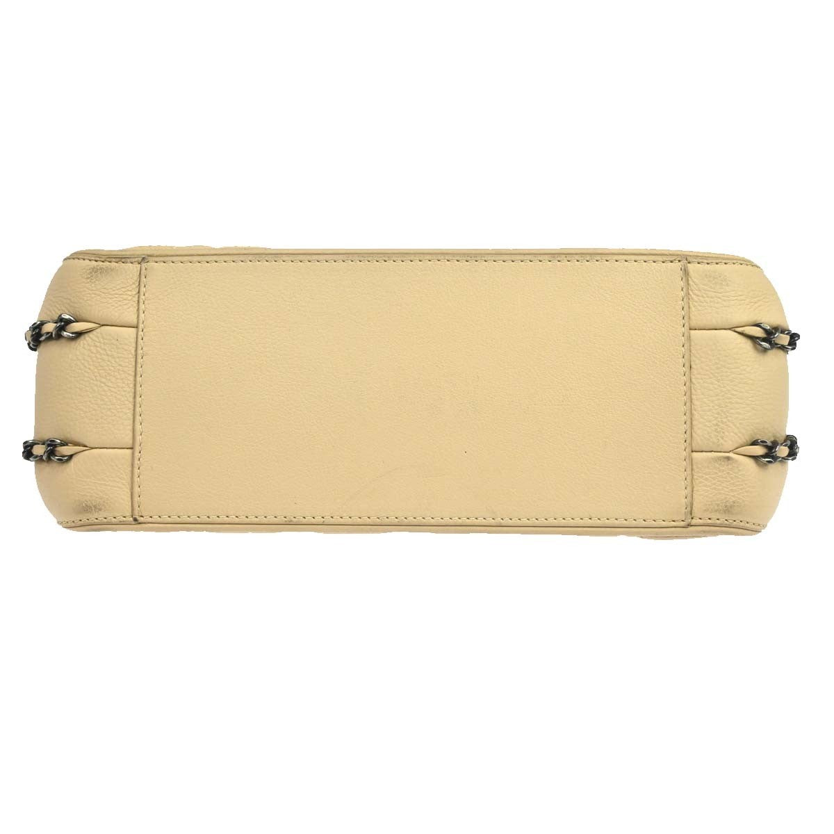 Chanel Flap Shoulder Leather Beige Leather Shoulder Bag Bag (Pre-Owned)