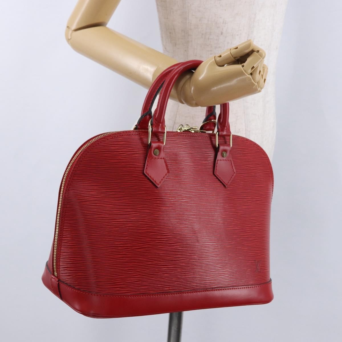 Louis Vuitton Alma Epi Leather Red Leather Handbag (Pre-Owned)