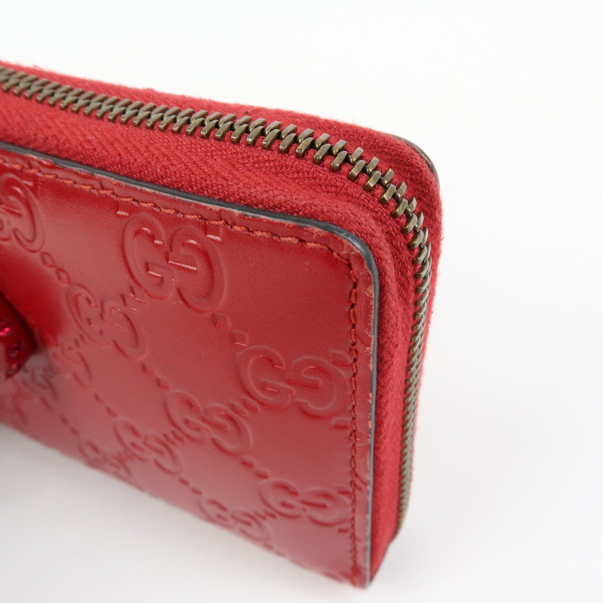 Gucci Cherries Wallet On Chain Guccissima Leather Red Leather Crossbody Bag Bag (Pre-Owned)