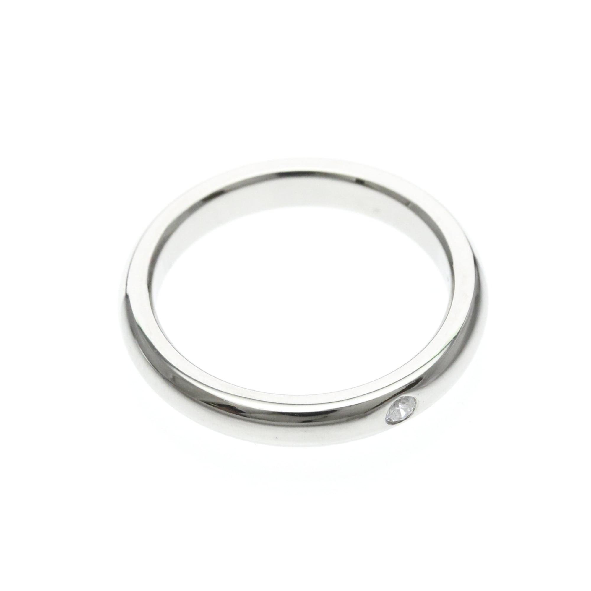 Tiffany & Co. Elsa Peretti 1 Diamond Stacking Band 950 Platinum With Diamond Silver Platinum Ring Jewelry (Pre-Owned)