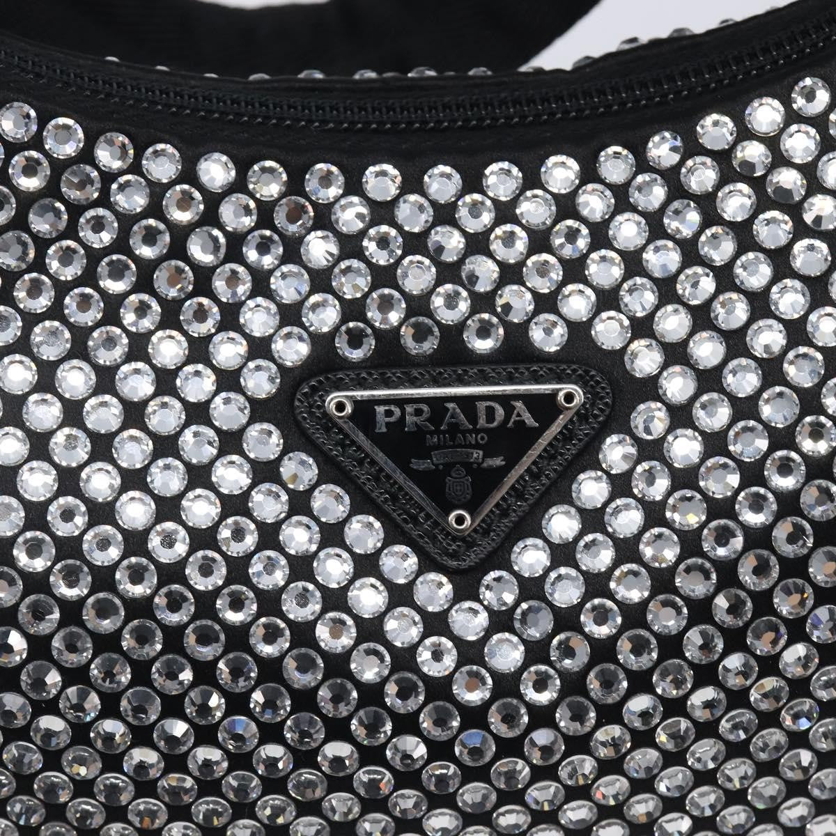 Prada Re-Edition 2000 Hobo Crystal Embellished Satin Silver Silk Shoulder Bag Bag (Pre-Owned)