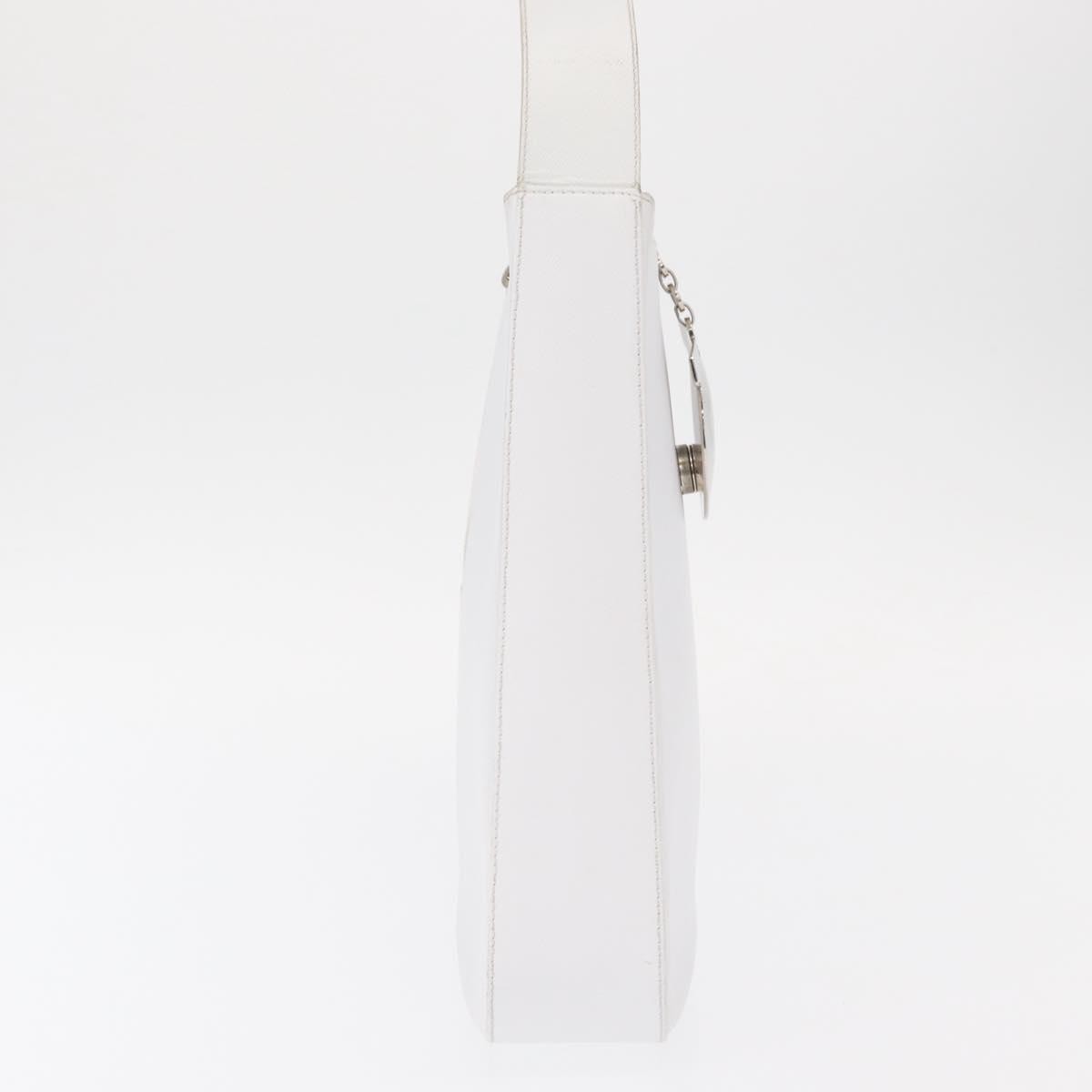 Salvatore Ferragamo Gancini Leather White Leather Shoulder Bag Bag (Pre-Owned)