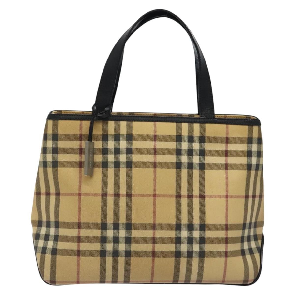 Burberry Nova Check Nova Check Canvas And Leather Beige Canvas Handbag (Pre-Owned)