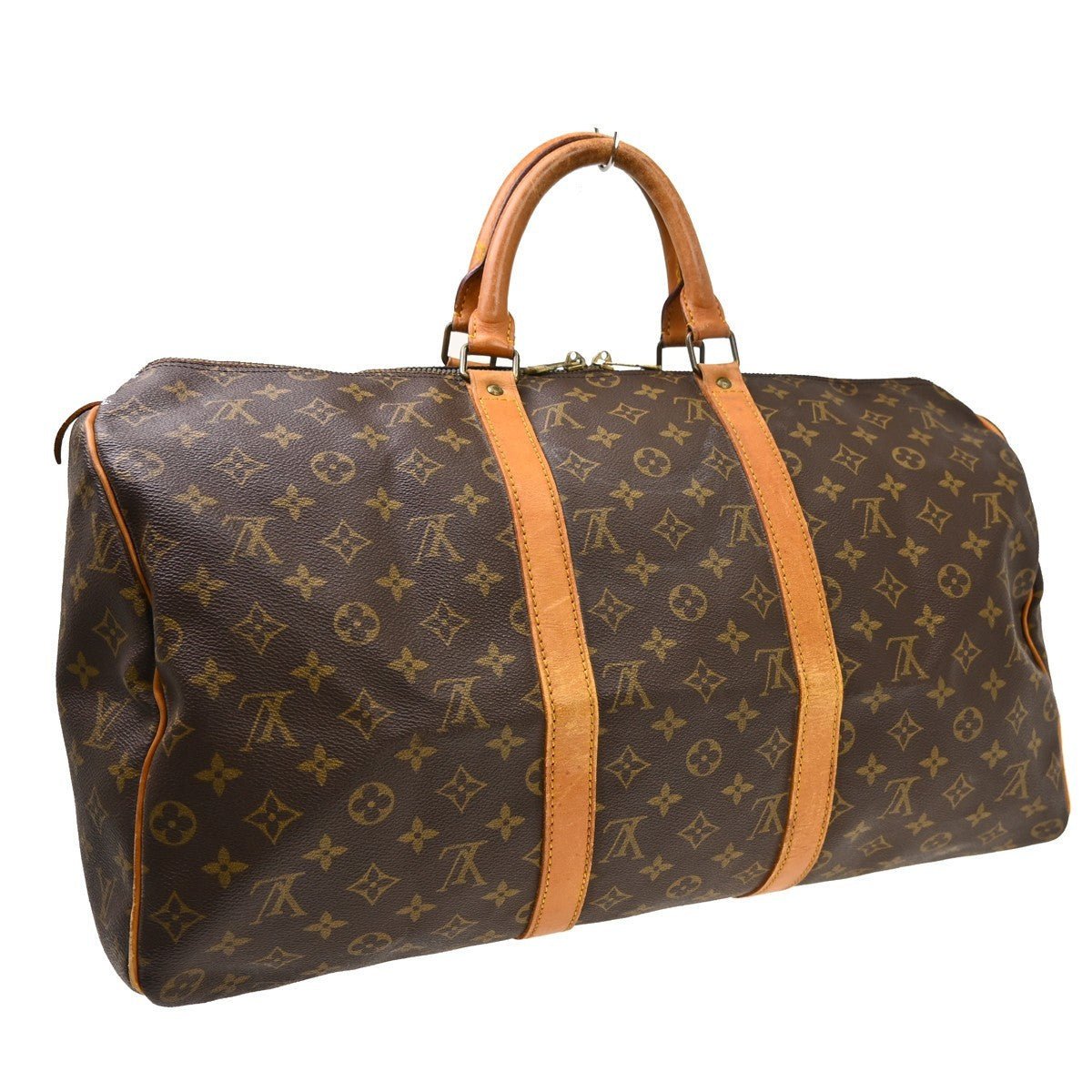 Louis Vuitton Keepall Canvas Brown Canvas Travel Bag Bag (Pre-Owned)