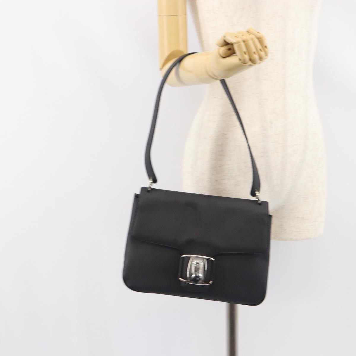 Salvatore Ferragamo Vala Leather Black Patent_Leather Shoulder Bag Bag (Pre-Owned)